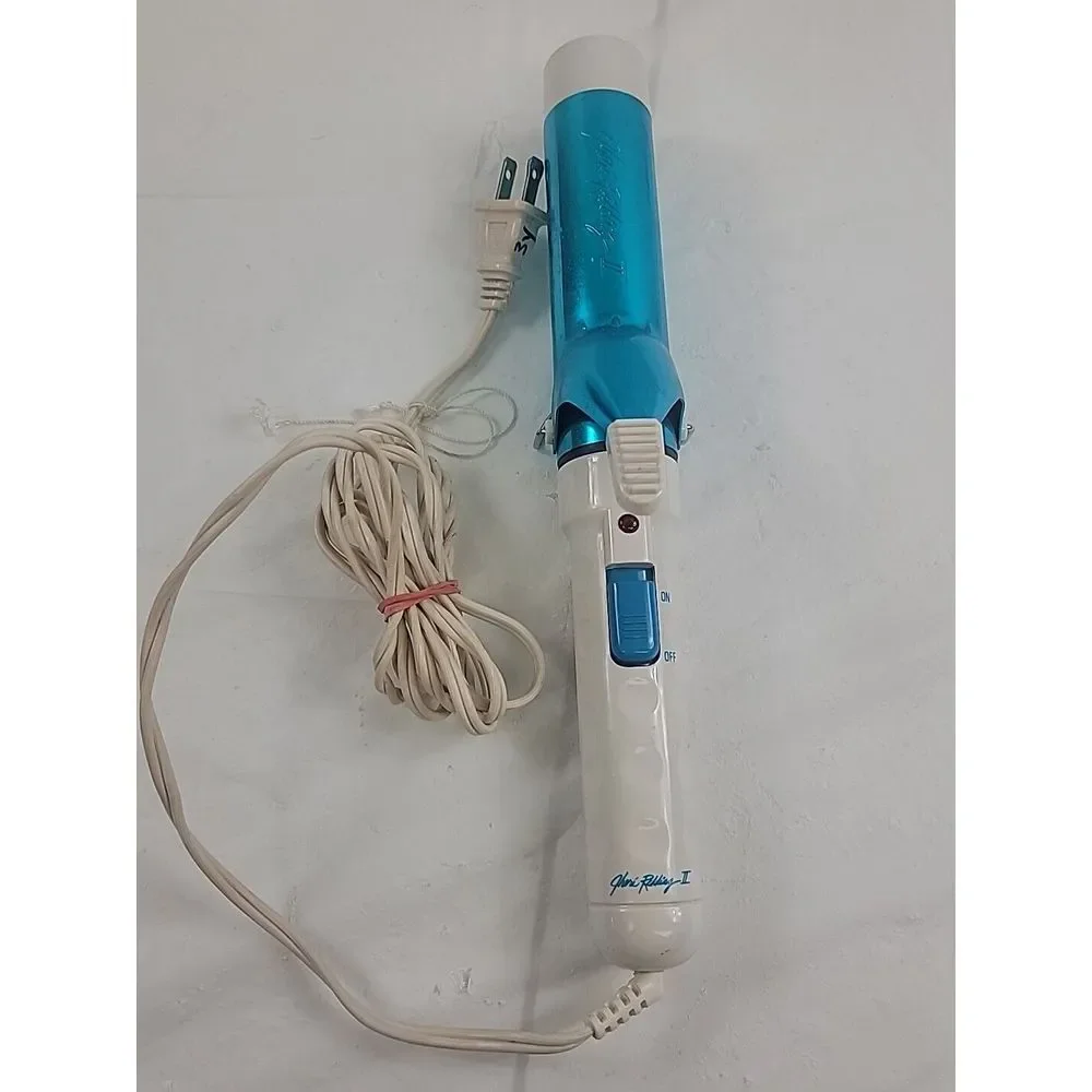 jheri redding ii vintage 1 1/2in curling iron model cd150 blue and white